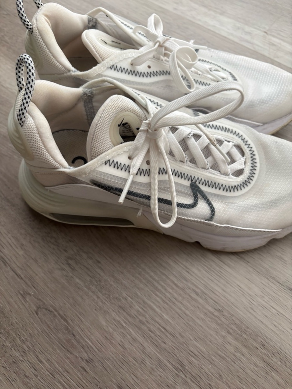 Nike White and Black Air Max Style Sneakers